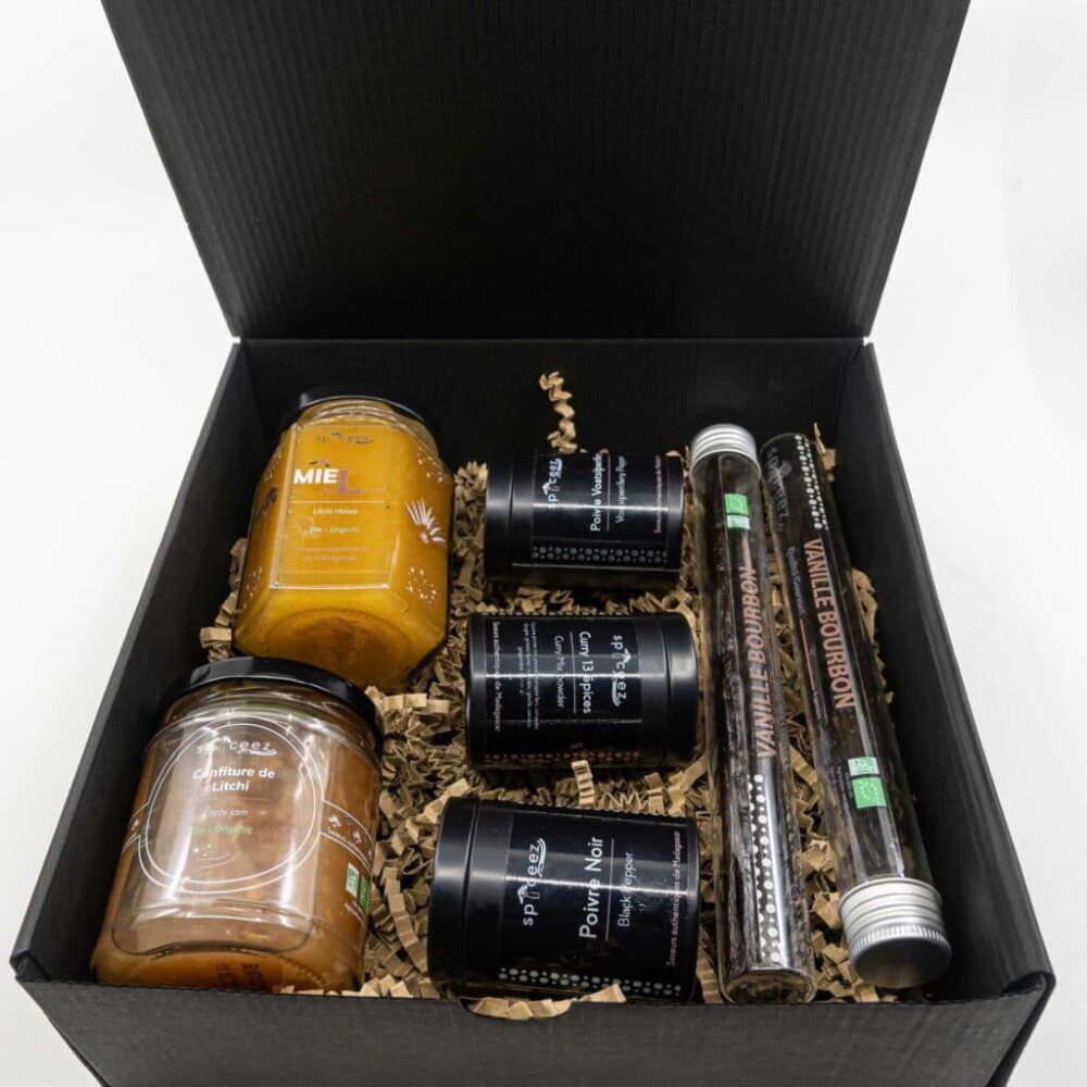 Coffret prestige avec vanille, miel, confiture et épices